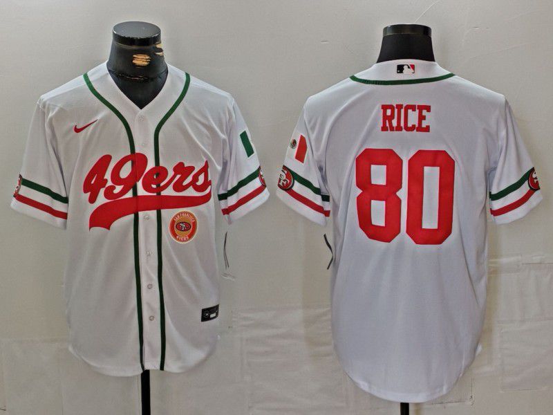 Men San Francisco 49ers #80 Rice White Joint Name 2024 Nike Limited NFL Jersey style 3->san francisco 49ers->NFL Jersey